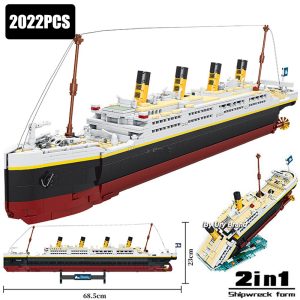 2022pcs Titanic Model Creative Luxury Cruise Ship Set City Series DIY