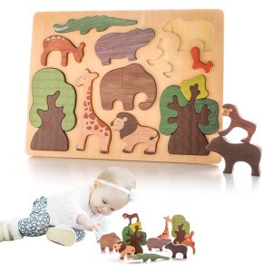 Children Wooden Toy   Forest Animals Puzzle for Kids