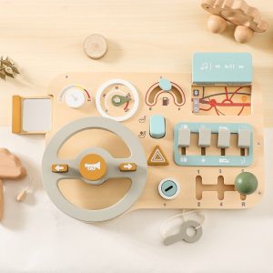 Children’s Montessori Toys Car Busy Board Baby Wooden