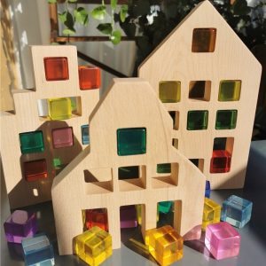 Wooden Toys Large Dutch Wood House Big Wall Lucite Cube