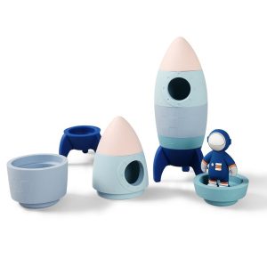 Kids Silicone Blocks Rocket Toy