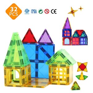 32Pcs Big Size Magnetic Toys Montessori Educational Building Blocks