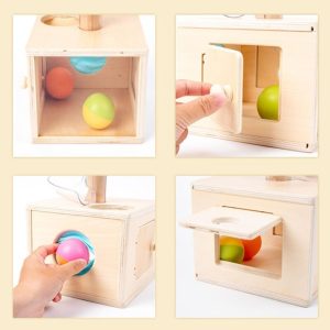 Montessori Box Wooden Box Slide Track Balls Toy