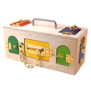 Toys For Kids DIY Colorful Lock Box Wooden
