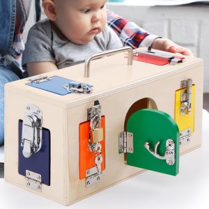 Toys For Kids DIY Colorful Lock Box Wooden