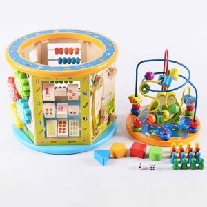 Wooden Cube Center Toys Cognitive Color Kids Gift