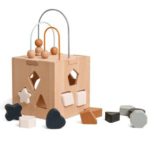 Wooden Box Toy Silicone Geometric Shape Blocks Shape Matching Toys