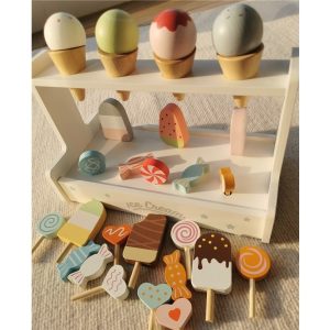 Wooden Kitchen Toys Pretend Play Pastel Simulation Ice Cream