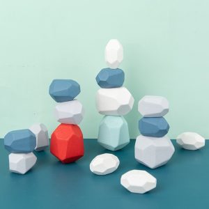 Wooden Stones Montessori Toy Creative Stacking Rainbow Game Set