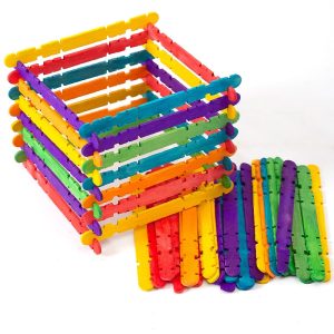 Colorful Hand Crafts 50pcs DIY Wooden Sticks Popsicle Ice Cream Sticks Art Creative Educational Toys For Children Kids Baby