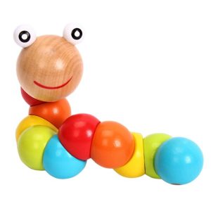 New Worm Twist Puppet Cognition fun Educational Toys Changeable Shape Wooden Blocks Kids Colorful Caterpillar Baby Toy