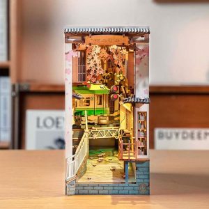 Robotime Rolife DIY Book Nook Wooden Miniature Doll House for Bookshelf Insert Furniture