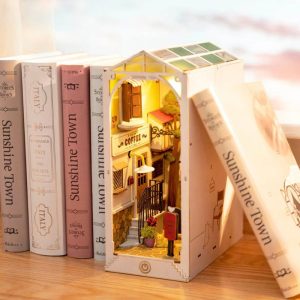 Robotime Rolife DIY Book Nook Wooden Miniature Doll House for Bookshelf Insert Furniture