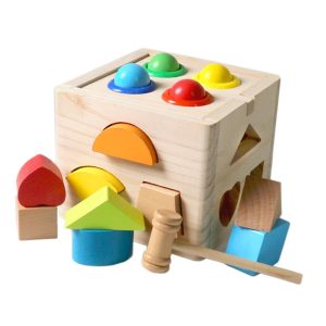 Shape Mathching Fine Coordination Montessori Sorter Puzzle Development Educational Knocking Toys for Ages 2-4