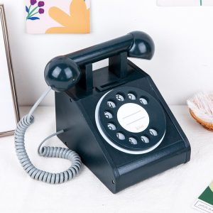 Wooden Simulation Retro Telephone Toy Kids Wood Simulation Phone Play House Toy Baby Early Educational Gifts Home Decoration